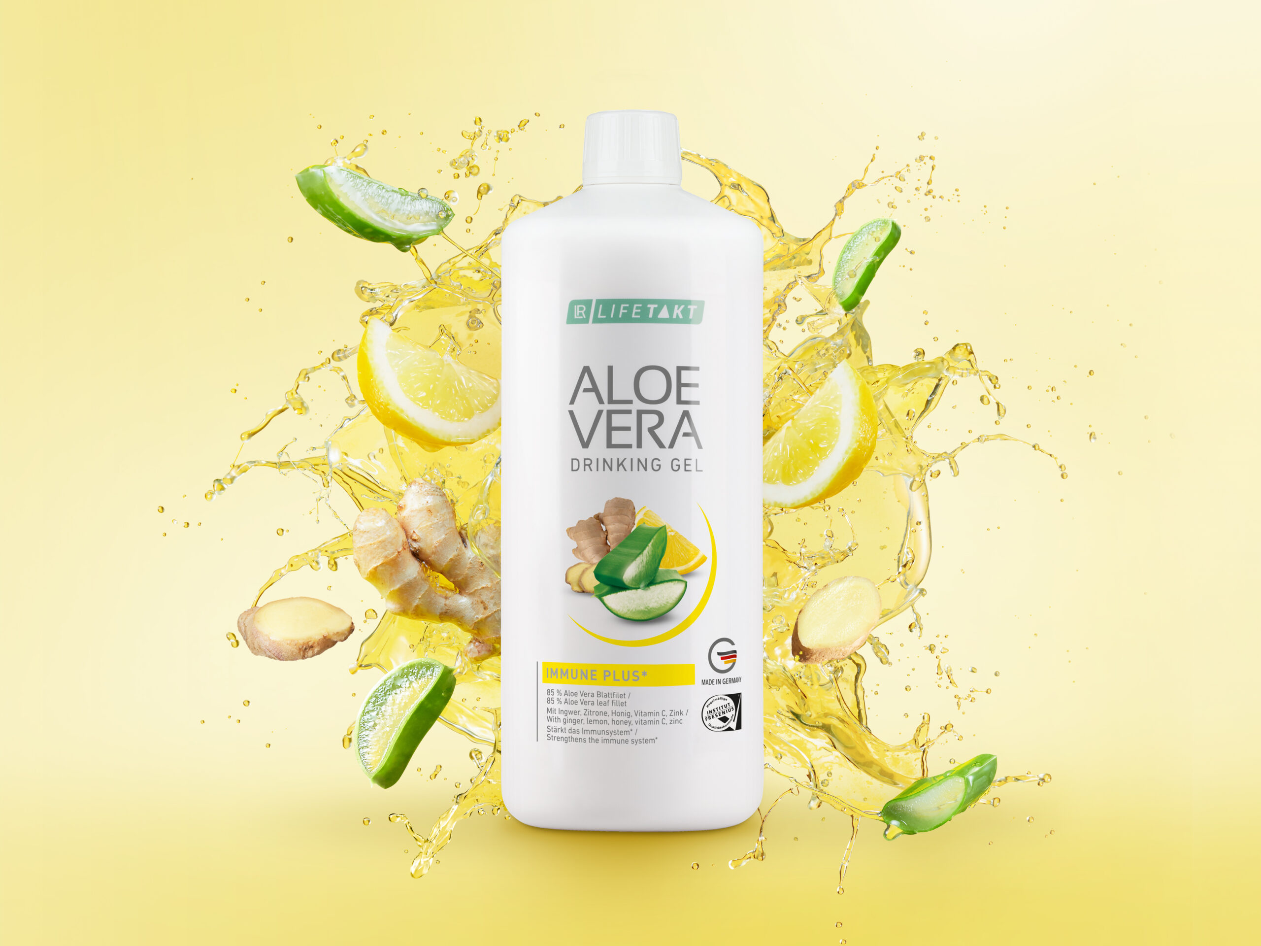 Lifetakt Aloe Vera Drinking Gel Immune Plus chez cosmetiques-aloe-vera Auch, citron gingembre aloe vera ambiance fraîche,